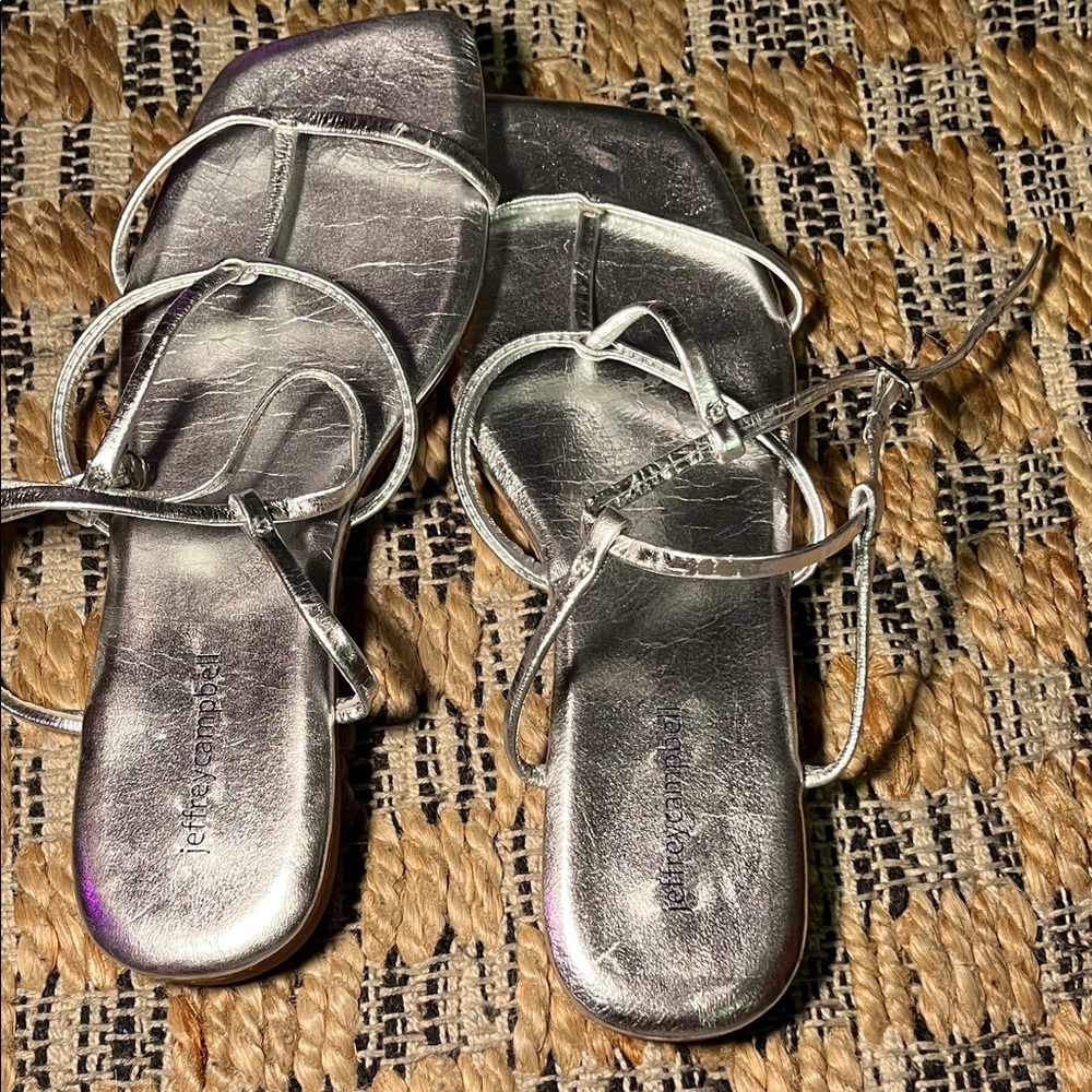 Jeffery Campbell Silver Strappy Sandals